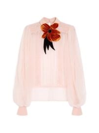 Valentino Garavani Embroidered Organza Top | Pink | FARFETCH at Farfetch